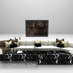 Garden Wind Multi-person Sofa Furniture 3d model