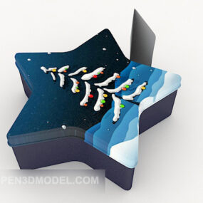 Gift Box Star Shaped 3d model