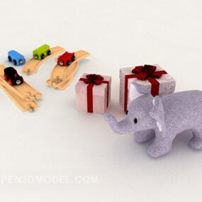 खिलौनों के साथ उपहार बॉक्स 3डी मॉडल