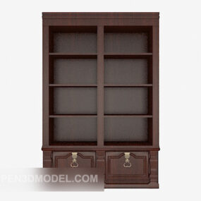 Modelo 3d de gabinete de madeira para escritório doméstico