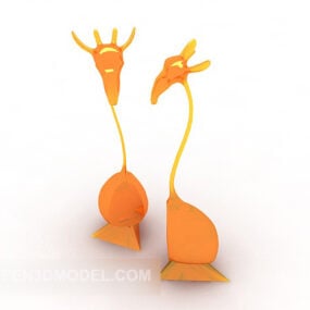 Animal sauvage girafe debout modèle 3D
