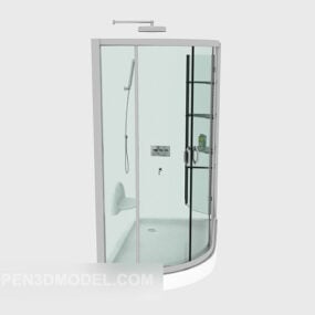 3D-Modell aus Glasmaterial für Duschräume