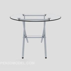 Glass Table Round Furniture 3d model
