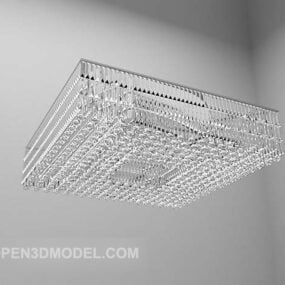 Glass Chandelier Square Shade 3d model