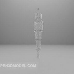 Glass Chandelier Long Size 3d model