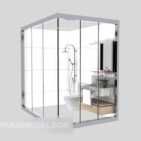 Ensemble complet de salle de douche en verre modèle 3D