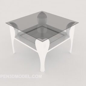 Skleněný 3D model čtvercového bočního stolku