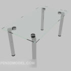 Glass Rectangular Coffee Table Iron Legs
