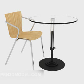 Glass Table Chair Sets 3d model
