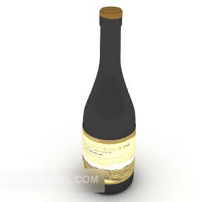 مدل سه بعدی بطری شراب شیشه ای