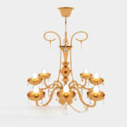 Gold European simple chandelier 3d model