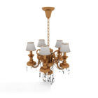 Gold European style home chandelier 3d model