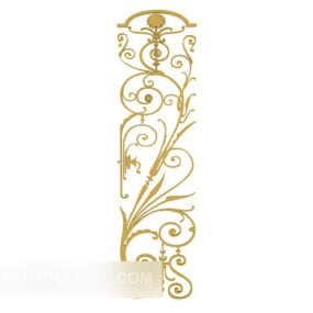 Gold Carving Decoration Design 3d model