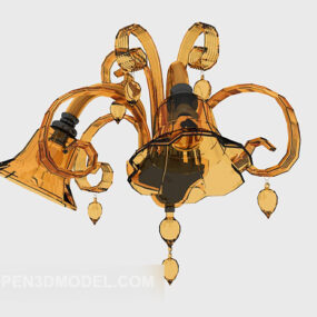 Gold Delicate Wall Lamp 3d model