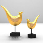 Bird Gold Furnishing Sculpture Decorative