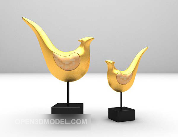 Ptak Złota Rzeźba Dekoracyjna