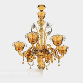 Gold Home Chandelier Luxury 3d model