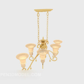 Gold Home Minimalist Chandelier 3d model