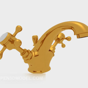 Zlatý 3D model domácí koupelny