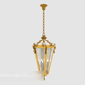 Gold Simple Chandelier Design 3d model