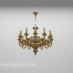 华丽的黄铜枝形吊灯3d模型