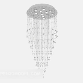 Preciosa lámpara de araña de cristal larga modelo 3d
