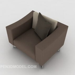 Gray-brown Single Sofa 3d model