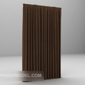 Brown Windows Curtain 3d model