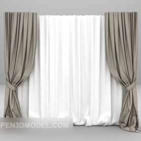 Gray white curtain furniture 3d model