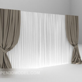 White Gray With Curtain 3d model