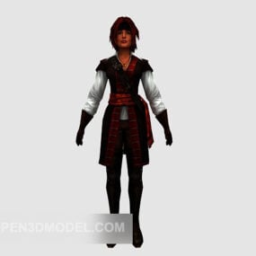 Girl Character With Post Package 3d model