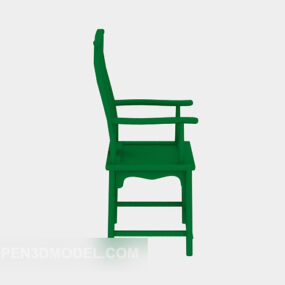 كرسي خشبي أخضر للأثاث نموذج ثلاثي الأبعاد