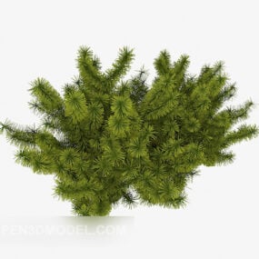 Modello 3d della pianta del cespuglio verde del giardino