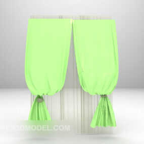 Modelo 3d de móveis de cortina verde