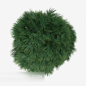 3D-Modell einer grünen Grasbuschhecke