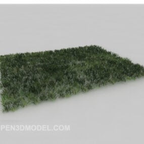 Zelený trávník krajina rostlin 3D model