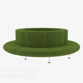 Mẫu 3d Sofa nhiều chỗ tròn màu xanh lá cây