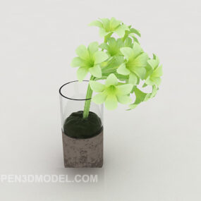 Grønn plantepotte for kontor 3d-modell