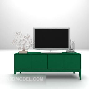 ארון טלוויזיה צבוע ירוק דגם תלת מימד