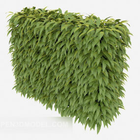 Modello 3d di siepe di vegetazione verde