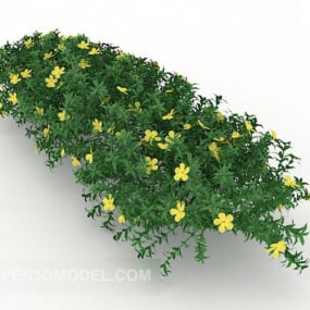 3D-Modell einer Grüngürtel-Pflanzenhecke