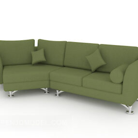 Grünes lässiges Mehrsitzer-Sofa 3D-Modell