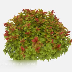 Green Flower Bed Plant 3d model