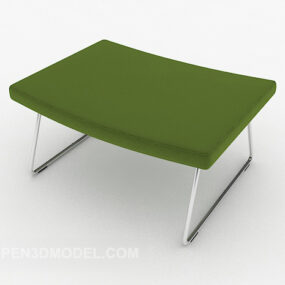 Green Fabric Home Stool 3d model