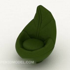 3D model sedacího nábytku ve tvaru zeleného listu