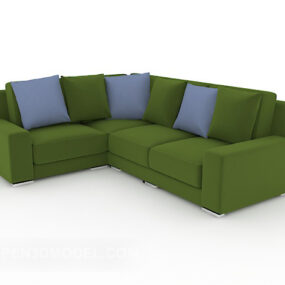 أريكة منزلية خضراء حديثة موديل 3D
