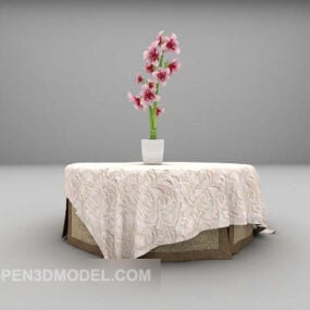 Látkový kryt kulatého stolu Nábytek 3D model