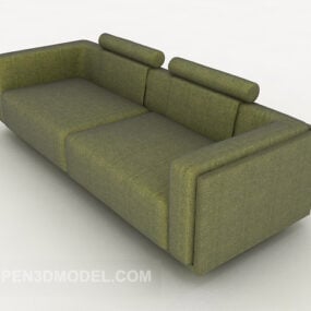 Zelená jednoduchá vícemístná pohovka 3D model