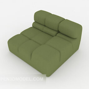 Green Simple Square Single Sofa 3d model