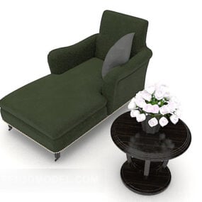 Modello 3d di mobili per divani con poltrona singola verde